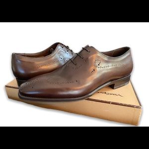 Santoni brown leather shoes